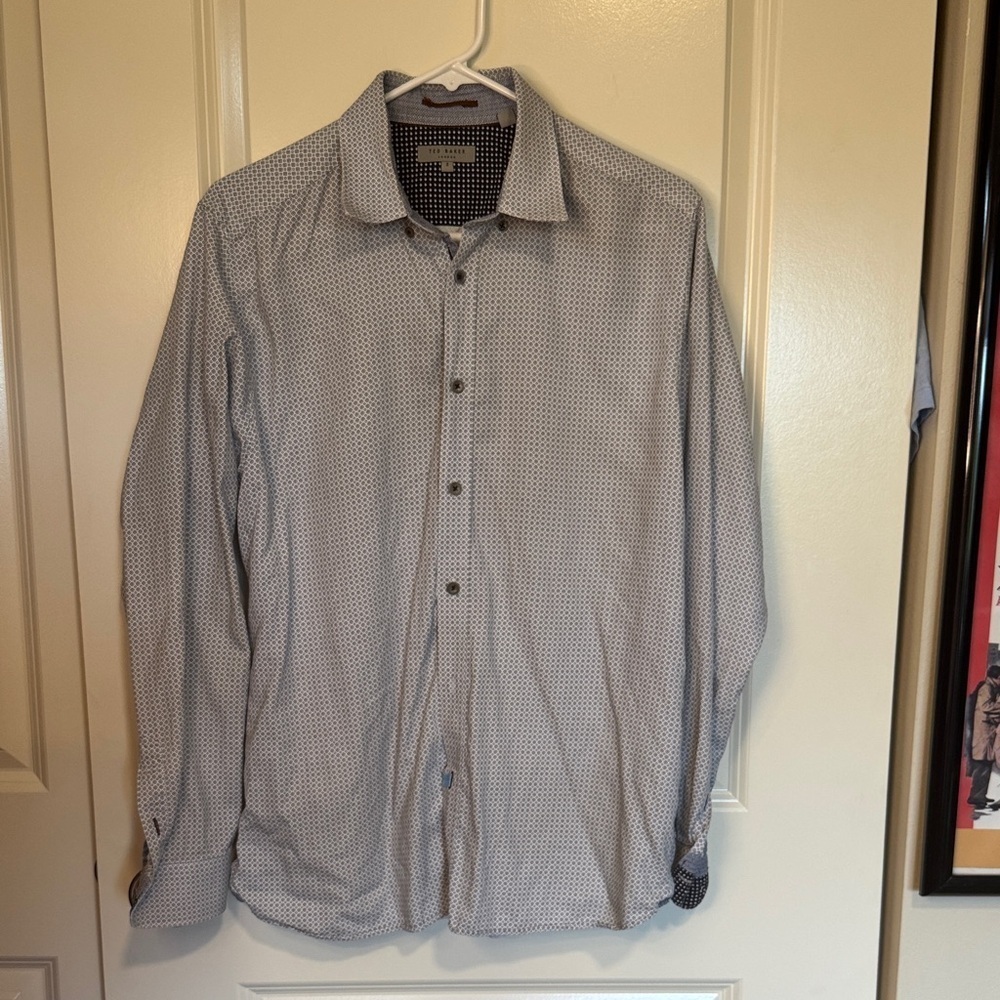Ted Baker London Gray Casual Button Down Shirt